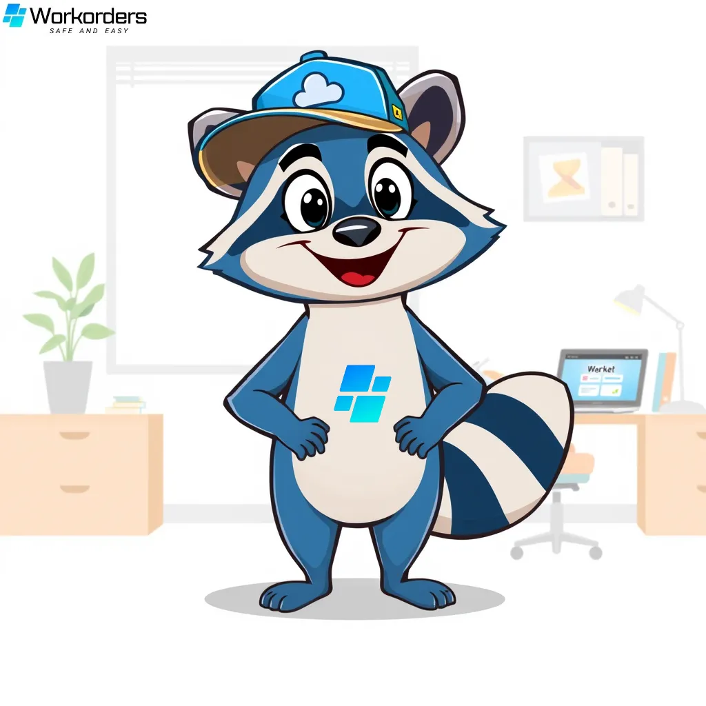 Bonno de mascotte van workorders digitale werkbonnen